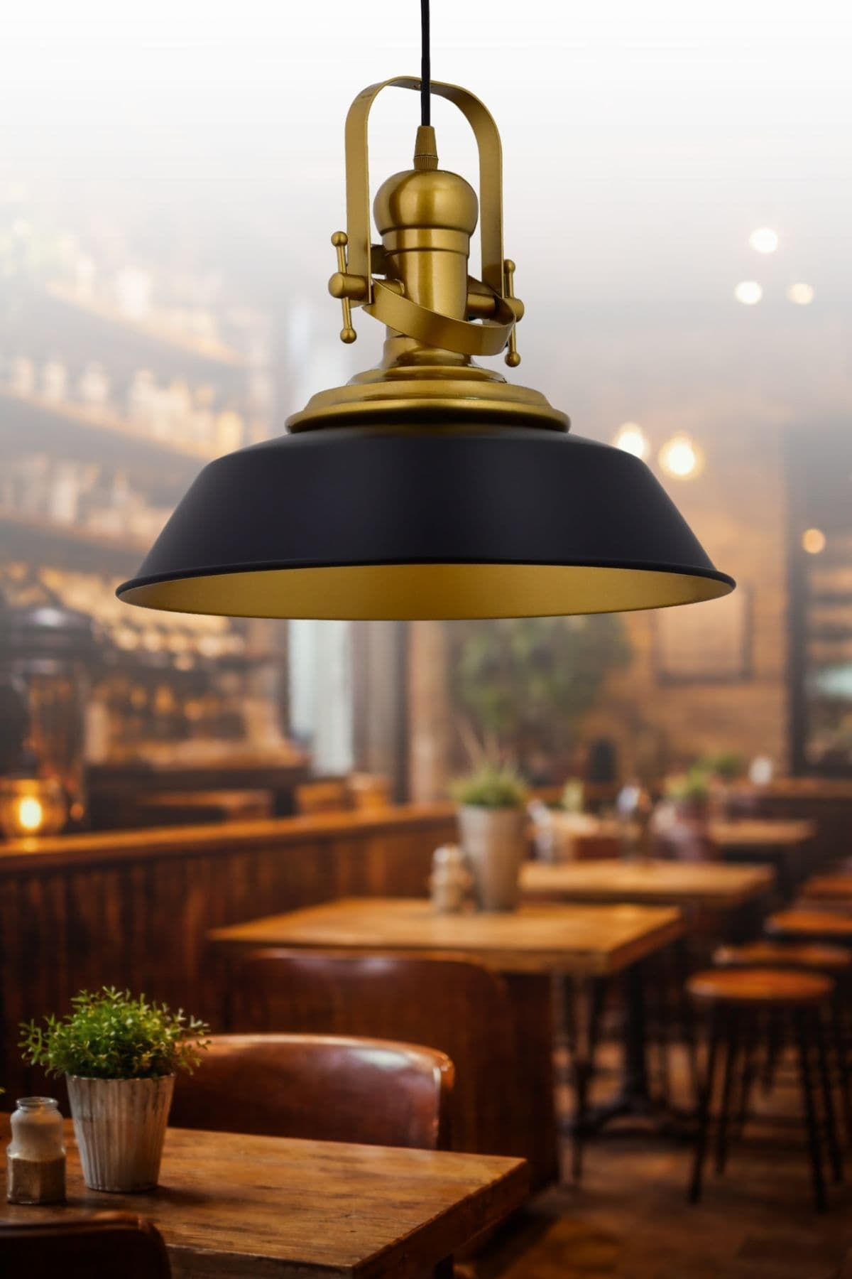 Atelier Vintage Eskitme Metal Siyah Sarkıt Avize Salon Mutfak Yemek Masası Avizesi