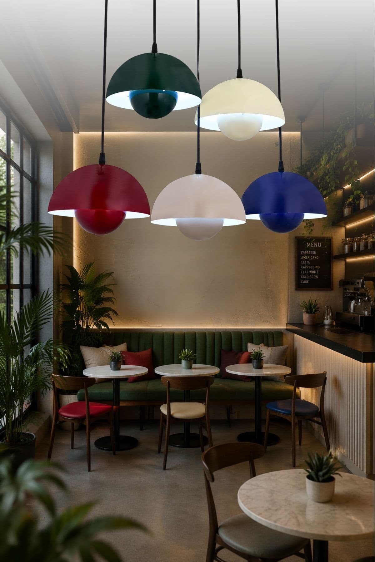 Luma 5’lı Yemek Masası Modern Metal Sarkıt Avize Aydınlatma Mutfak Salon Avizesi